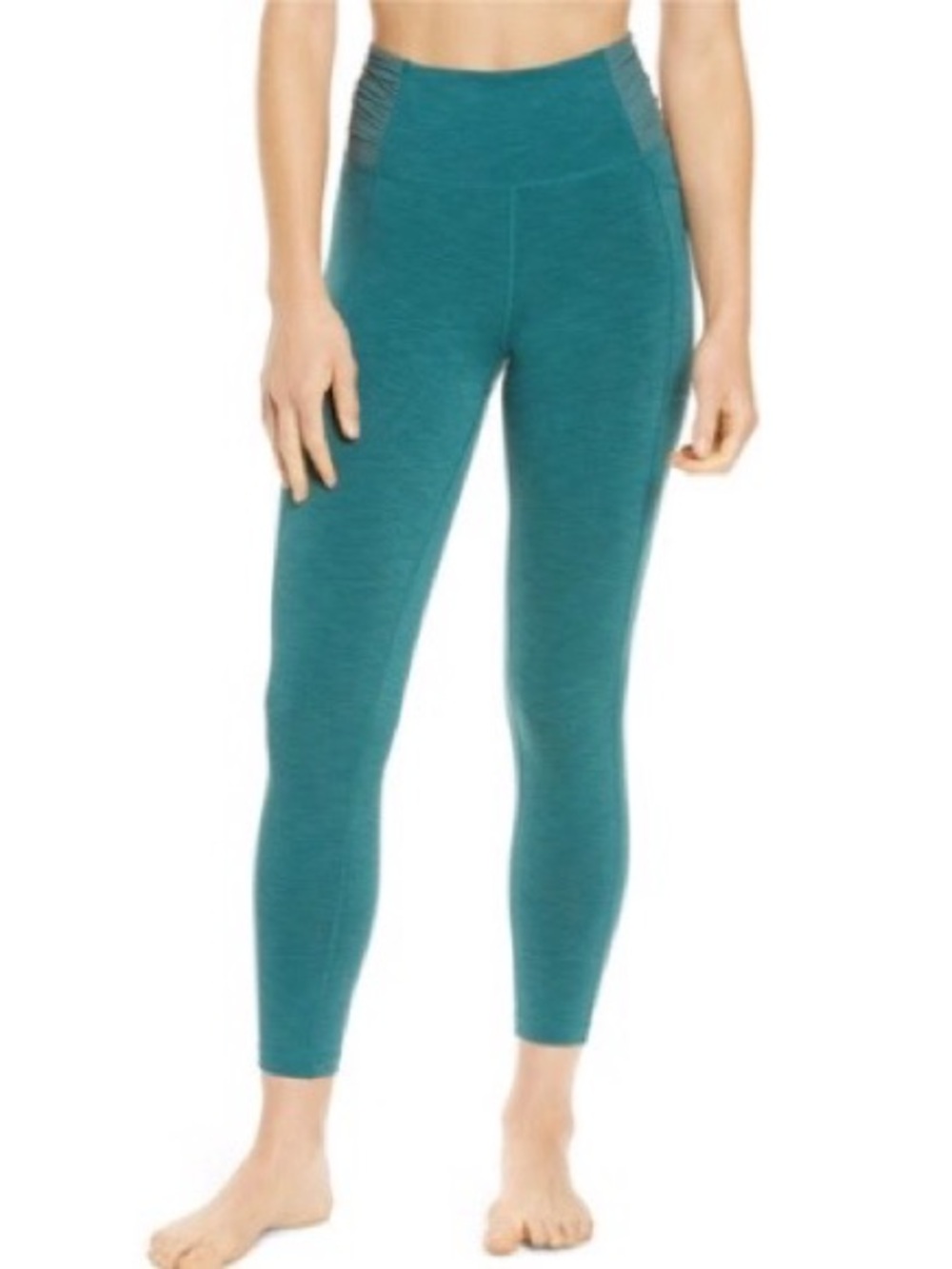 Sweaty Betty Teal The Super Sculpt 7/8 Leggings Size M Mesh High Rise Barre Yoga